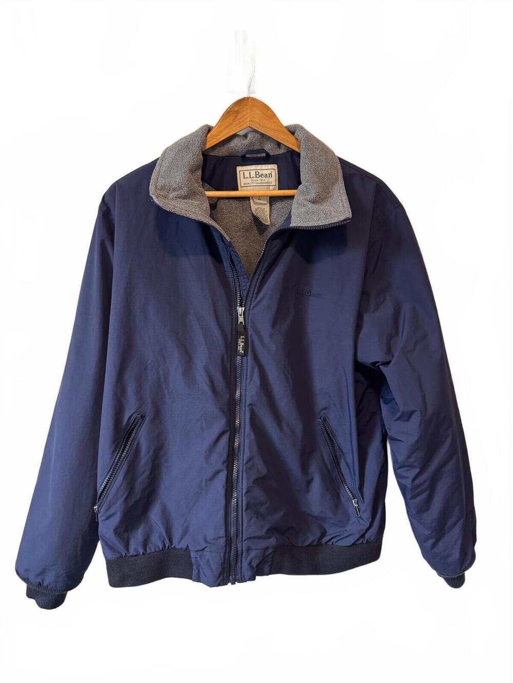 L.L.Bean Warm-Up Jacket | Fleece Lined | Navy | Thinsulate | Size L